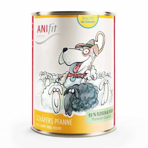 Hund Hundefutter Nassfutter Schäfers Pfanne 400g 6 Stück -1- Anifit