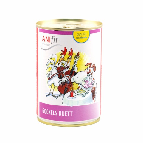 Hund Hundefutter Nassfutter Gockels Duett 400g 6 Stück -1- Anifit