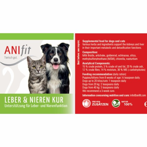 Hund Katze Nahrungsergänzungen Schonkost Hund Leber & Nieren Kur 80g 1 Stück -4- Anifit